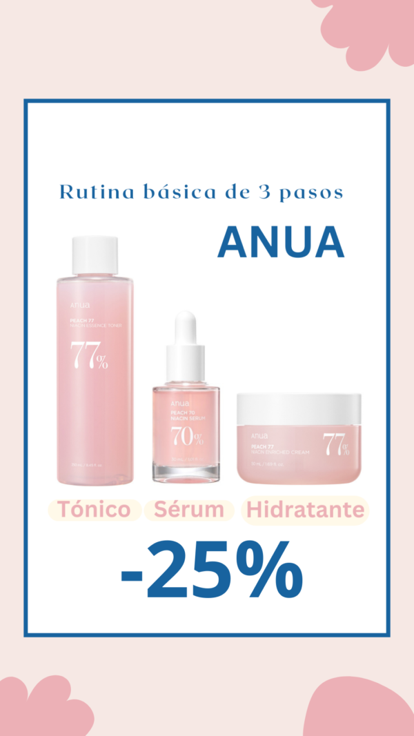 ANUA <br> RUTINA BÁSICA <br> TÓNICO+SÉRUM+ <br> HIDRATANTE