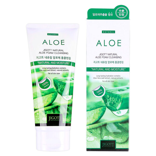 JIGOTT <br> LIMPIADOR BASE ACUOSA <br> NATURAL ALOE <br> FOAM CLEANSING