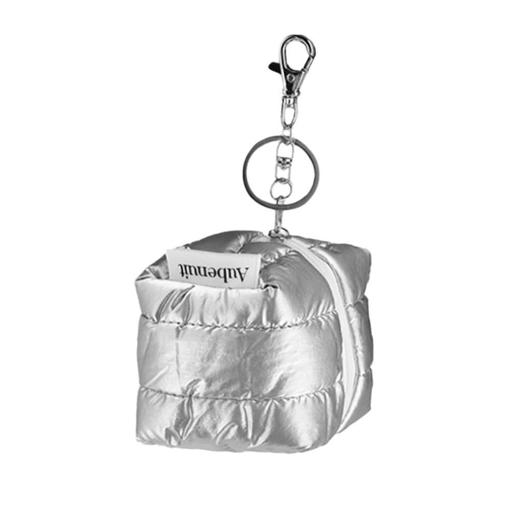 AUBENUIT <br> MINI NECESER <br> METALIC PADDED <br> CUBE PUCH SILVER - Imagen 4
