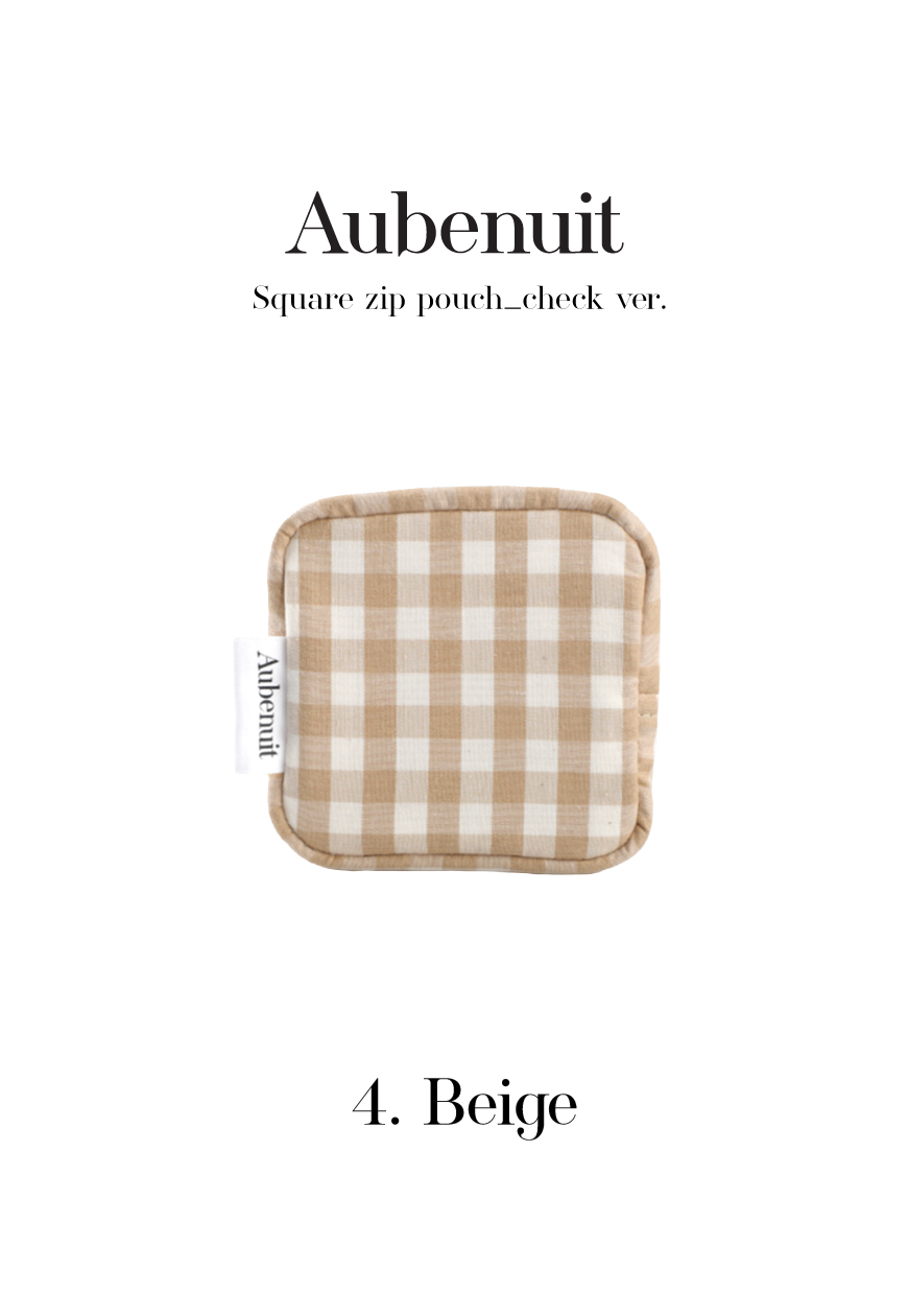 AUBENUIT <br> MINI NECESER <br> SQUARE ZIP POUCH <br> MOD: BEIGE - Imagen 2