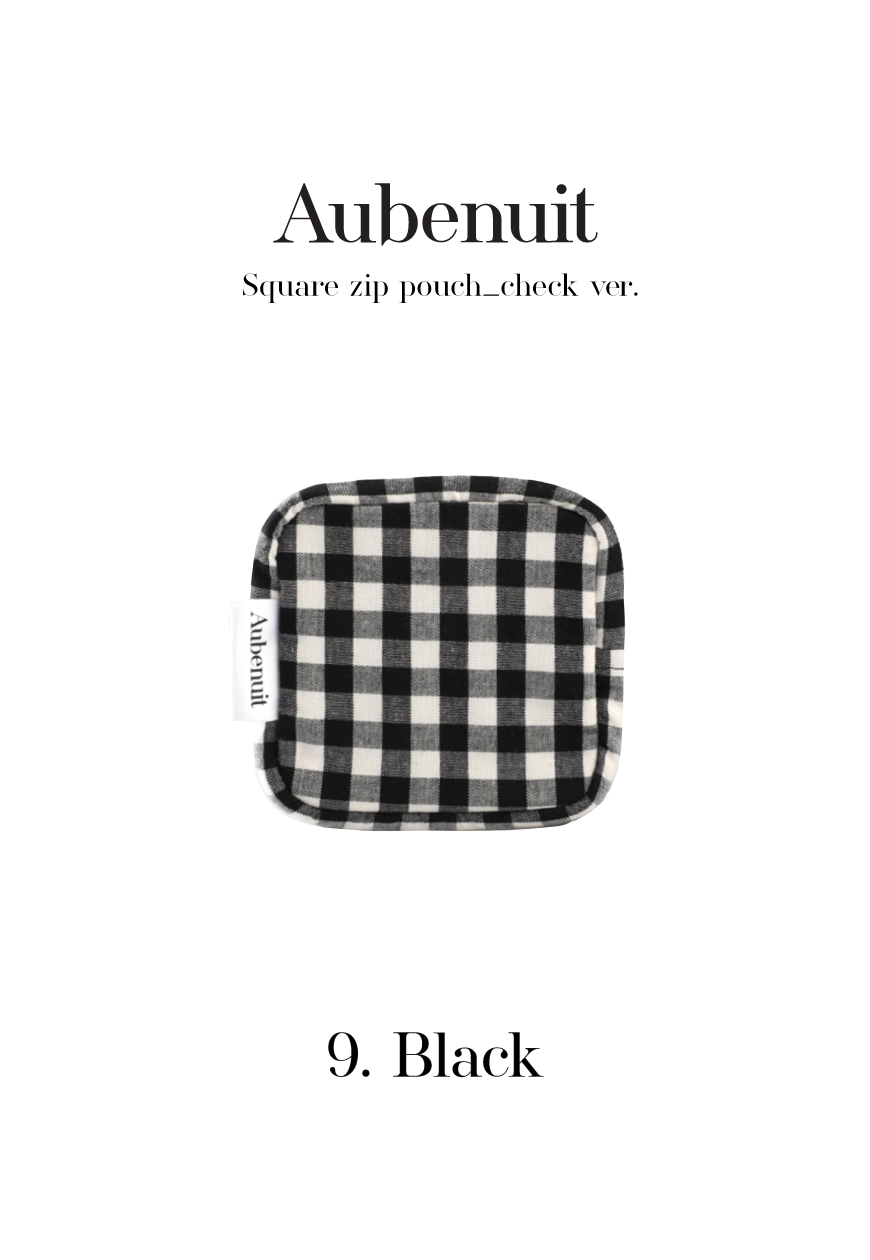 AUBENUIT <br> MINI NECESER <br> SQUARE ZIP POUCH <br> MOD: BLACK - Imagen 2