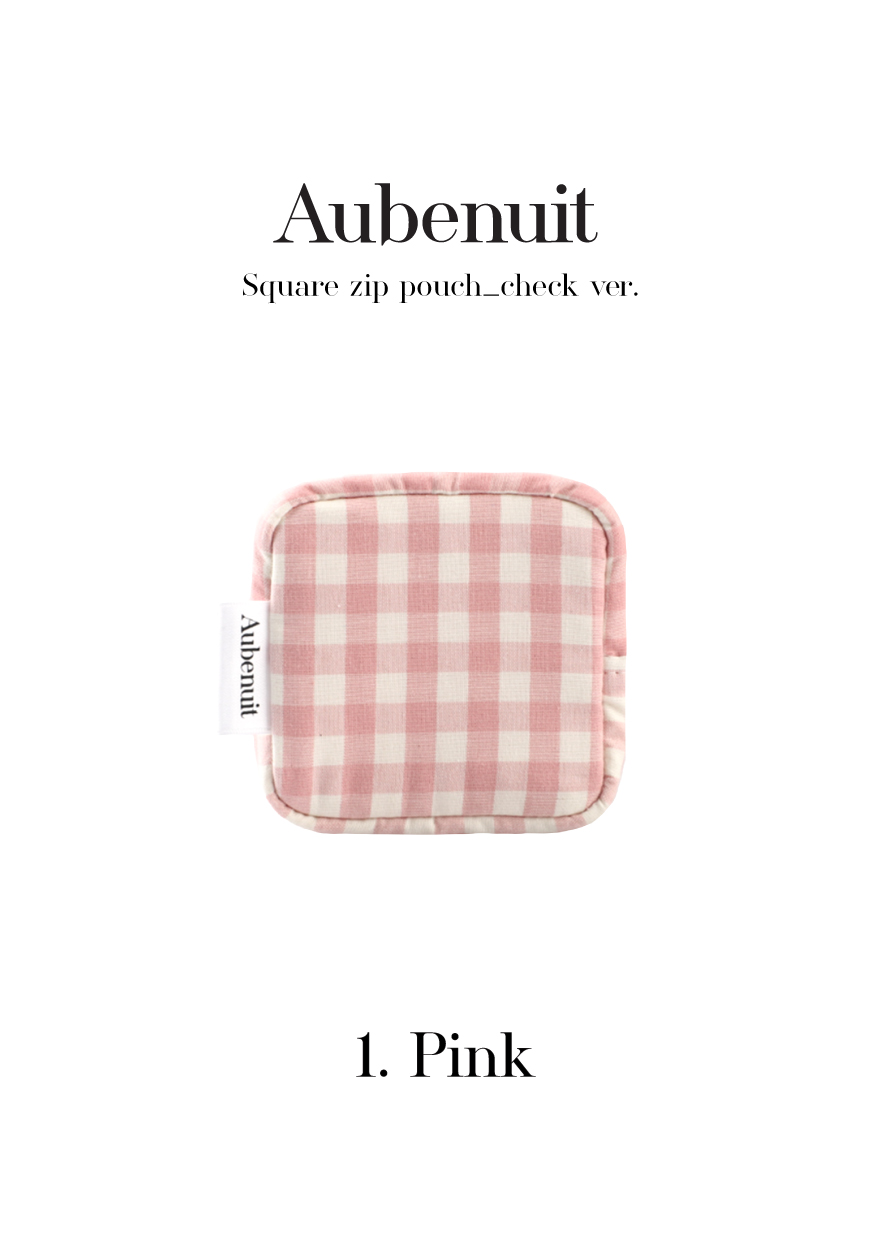 AUBENUIT <br> MINI NECESER <br> SQUARE ZIP POUCH <br> MOD: PINK - Imagen 2