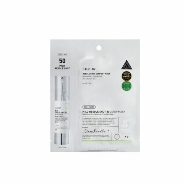 VT COSMETICS <br> MASCARILLA <br> MILD REEDLE SHOT 50 <br> 2-STEP MASK